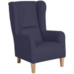 Max Winzer Ohrensessel - dunkelblau - Kunstleder - mit Keder