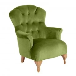 Max Winzer Sessel - oliv - Samtvelours - Buche massiv
