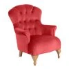 Max Winzer Sessel - rot - Samtvelours - Buche massiv