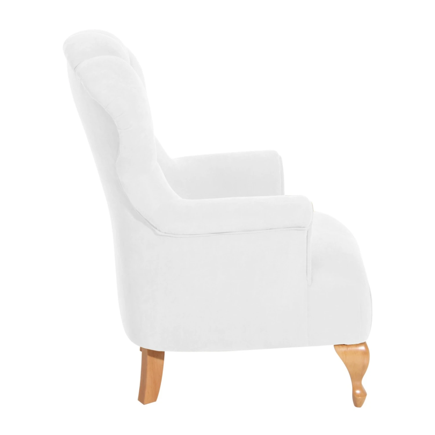 Max Winzer Sessel - creme - Velours - Buche massiv 2 Max Winzer Sessel - creme - Velours - Buche massiv – Bild 2