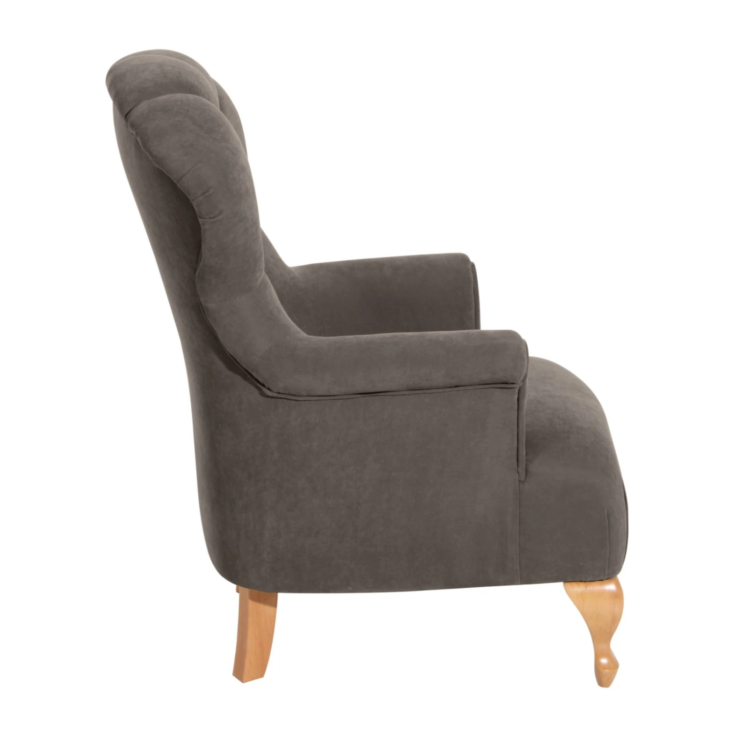 Max Winzer Sessel - stein - Velours - Buche massiv 2 Max Winzer Sessel - stein - Velours - Buche massiv – Bild 2