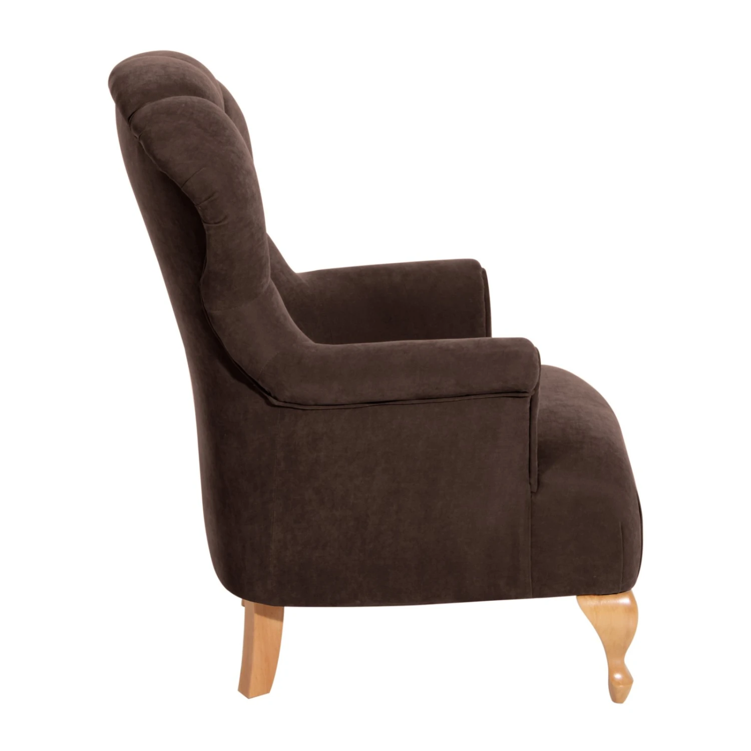 Max Winzer Sessel - braun - Velours - Buche massiv 2 Max Winzer Sessel - braun - Velours - Buche massiv – Bild 2