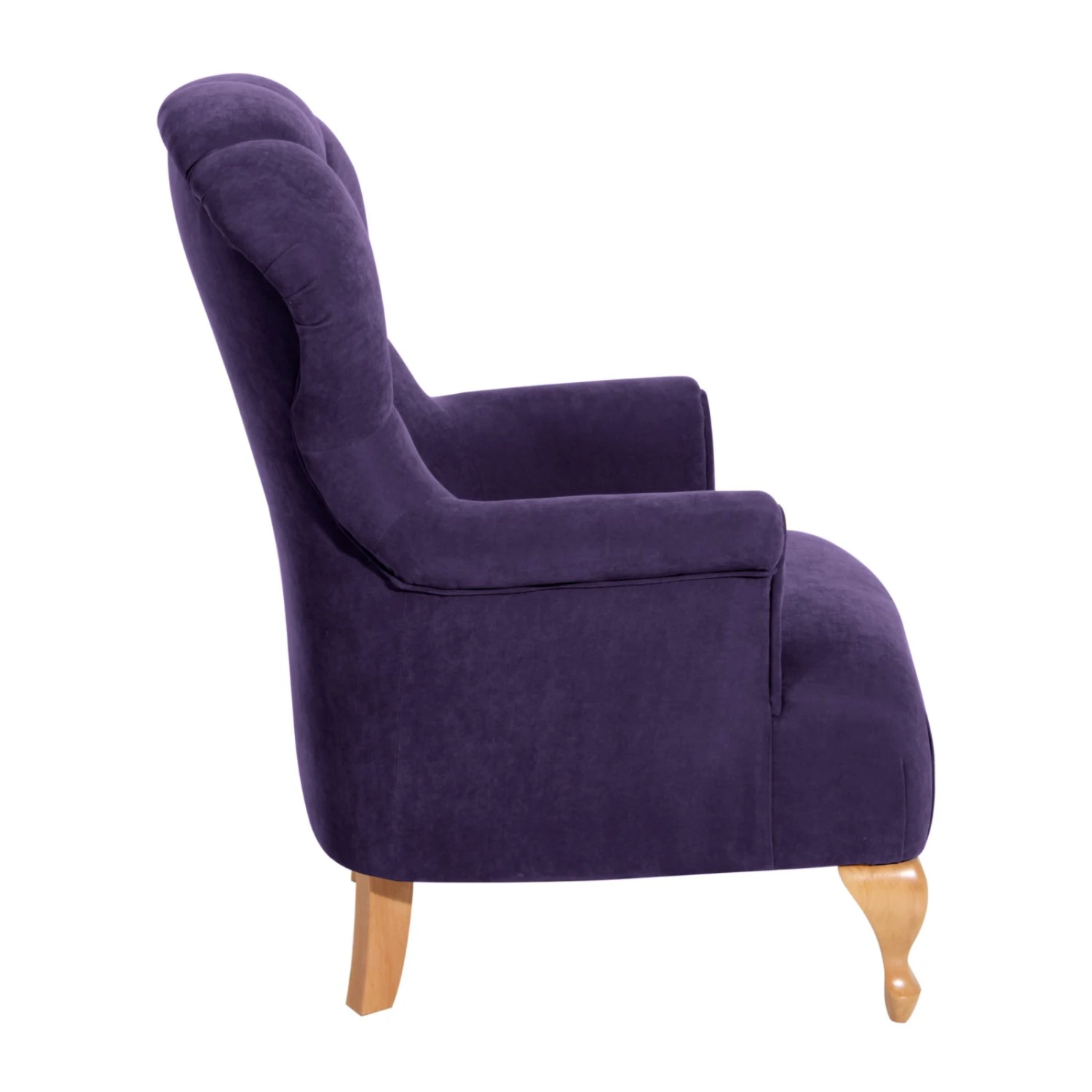 Max Winzer Sessel - violett - Velours - Buche natur 2 Max Winzer Sessel - violett - Velours - Buche natur – Bild 2