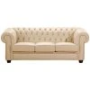 Max Winzer Sofa - 3-Sitzer - beige - Nappaleder - Massivholz