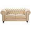 Max Winzer Sofa - 2-Sitzer - beige - Nappaleder - Massivholz