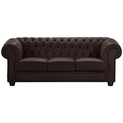 Max Winzer Sofa - 3-Sitzer - braun - Nappaleder - Massivholz