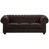 Max Winzer Sofa - 3-Sitzer - braun - Kunstleder - Massivholz