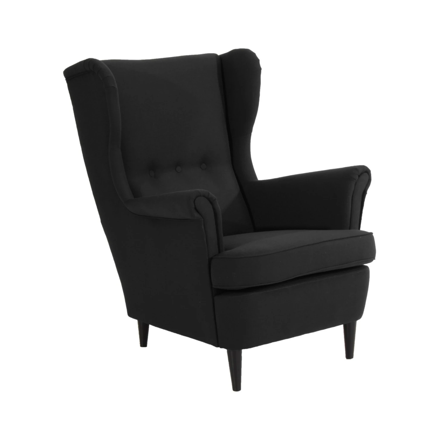 Max Winzer Ohrensessel - schwarz - Flachgewebe - Massivholz 1 Max Winzer Ohrensessel - schwarz - Flachgewebe - Massivholz