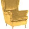 Max Winzer Ohrensessel - mais - Samtvelours - Massivholz