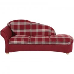 Max Winzer Vollpolsterrecamiere - rot kariert - Armlehne links - Buche massiv -Wohnzimmer Verkäufe 9003002100 03 1600Wx1600H