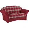 Max Winzer 2-Sitzer Sofa - rot kariert - Buche massiv
