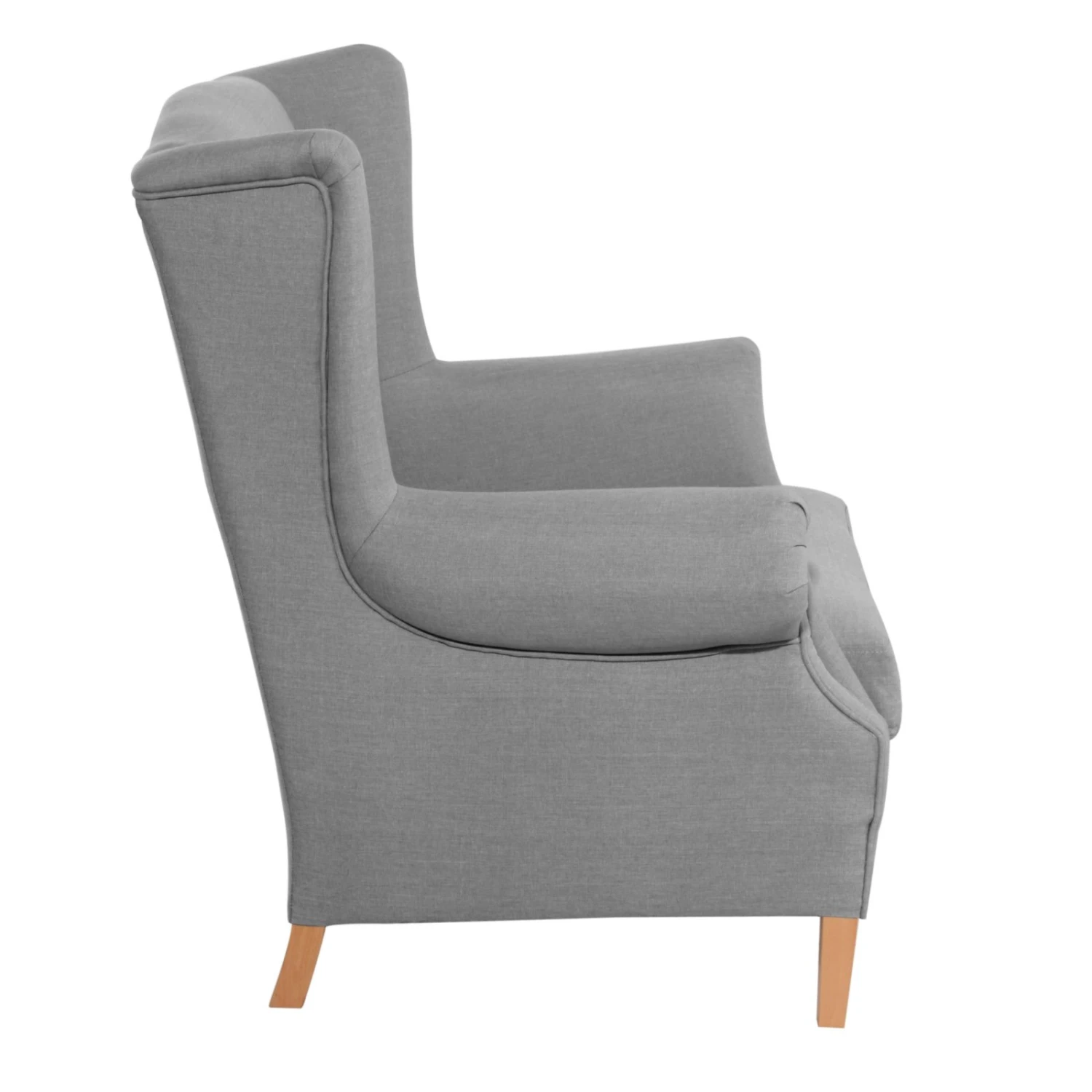 Max Winzer Ohrenbackensessel - grau - Flachgewebe - Massivholz 2 Max Winzer Ohrenbackensessel - grau - Flachgewebe - Massivholz – Bild 2