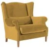 Max Winzer Ohrenbackensessel - mais - Samtvelours - Massivholz