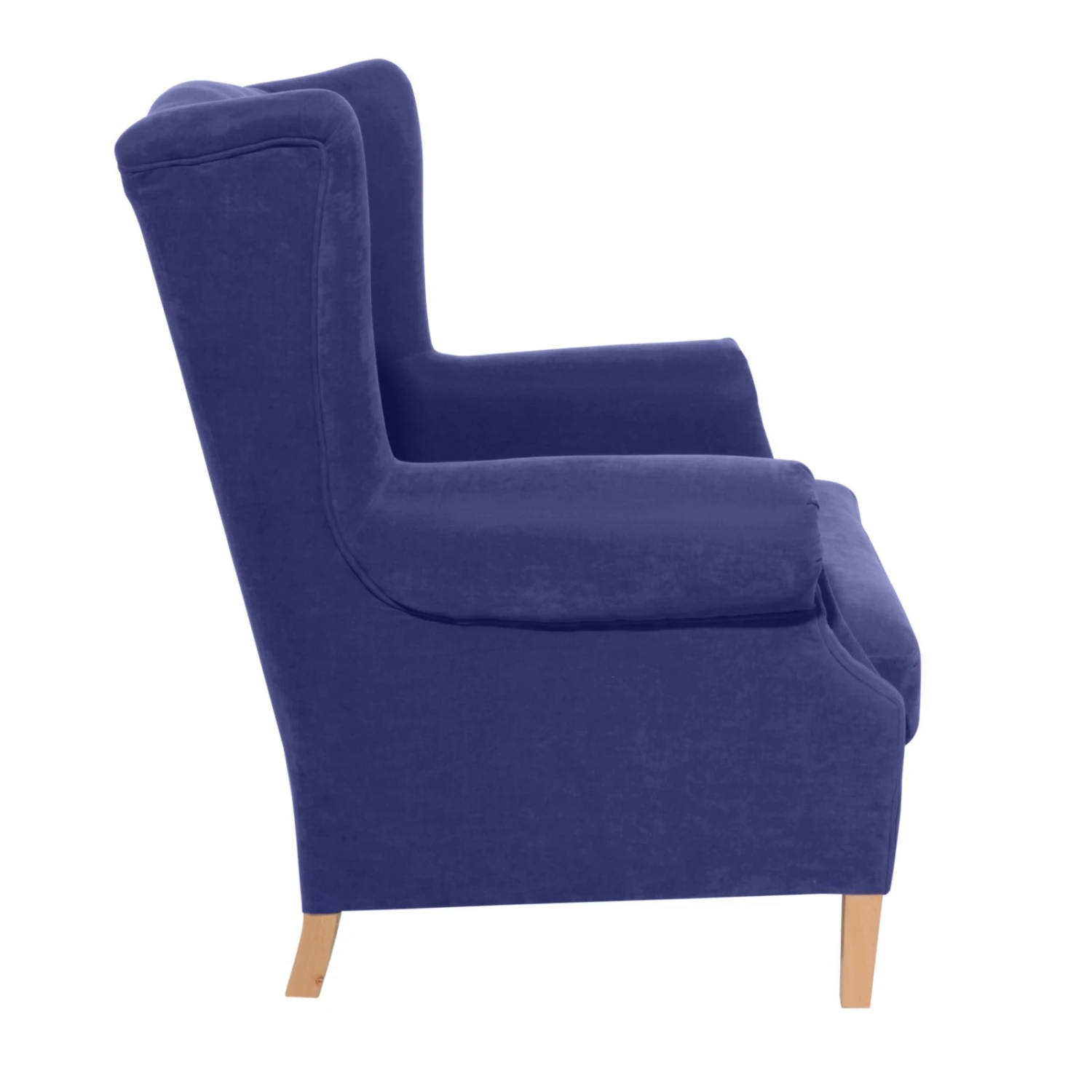 Max Winzer Ohrenbackensessel - blau - Veloursstoff - Massivholz 2 Max Winzer Ohrenbackensessel - blau - Veloursstoff - Massivholz – Bild 2
