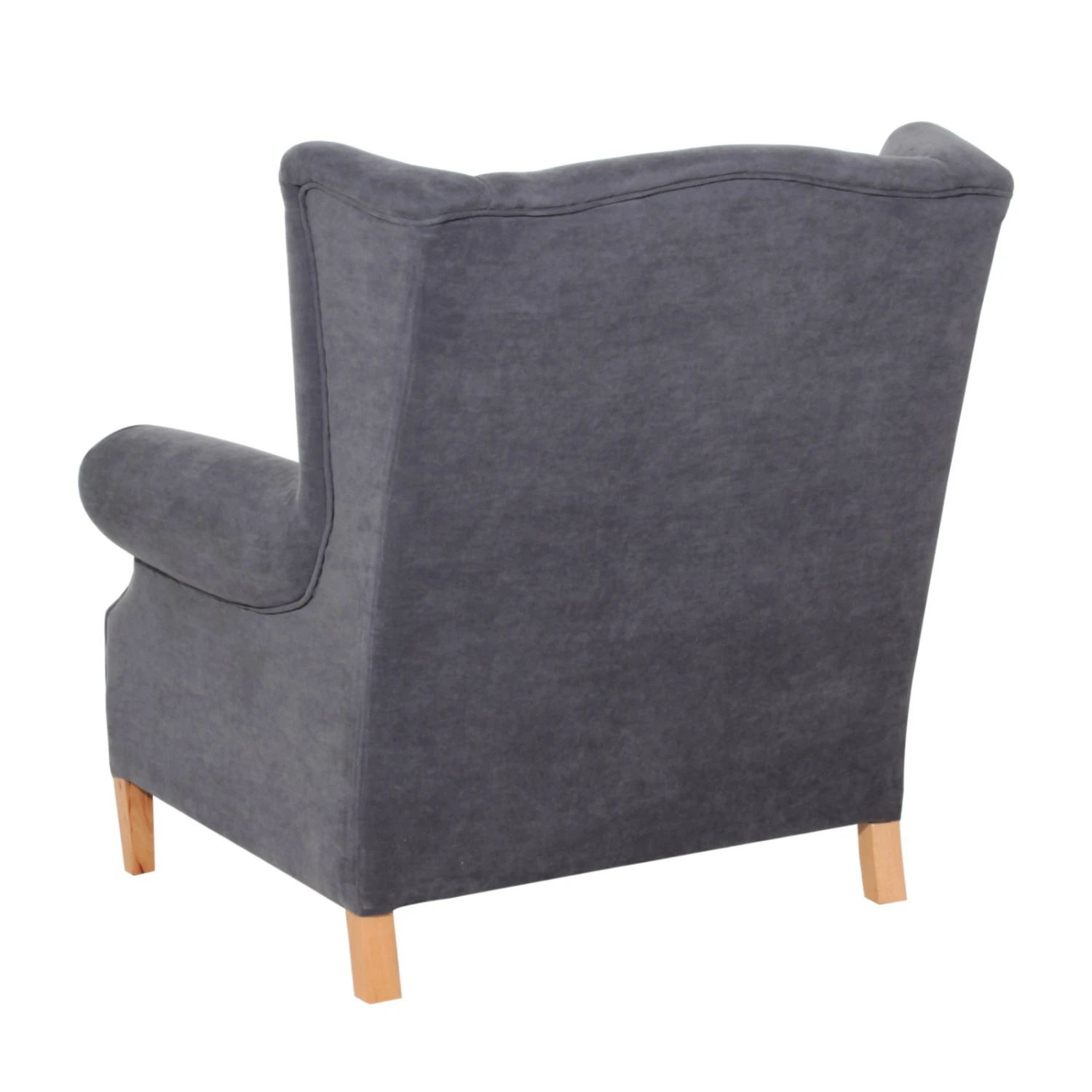 Max Winzer Ohrenbackensessel - anthrazit - Veloursstoff - Massivholz 3 Max Winzer Ohrenbackensessel - anthrazit - Veloursstoff - Massivholz – Bild 3