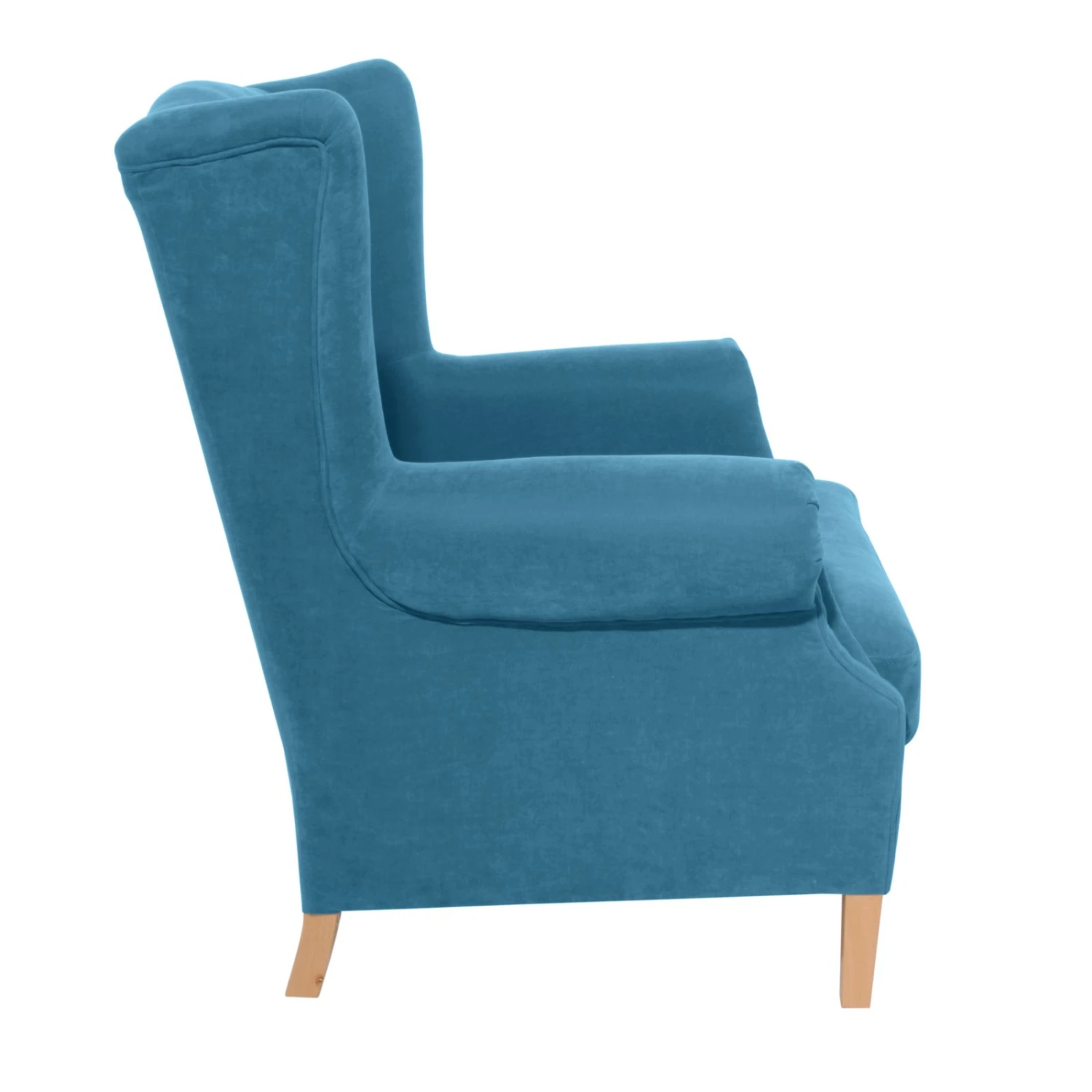 Max Winzer Ohrenbackensessel - petrol - Veloursstoff - Massivholz 2 Max Winzer Ohrenbackensessel - petrol - Veloursstoff - Massivholz – Bild 2