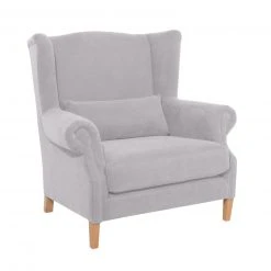 Max Winzer Ohrenbackensessel - silber - Veloursstoff - Massivholz