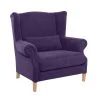 Max Winzer Ohrenbackensessel - violett - Veloursstoff - Massivholz
