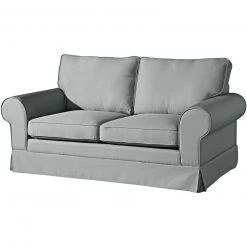 Max Winzer 2-Sitzer Sofa - grau - Flachgewebe in Leinenoptik