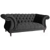 Max Winzer 2-Sitzer Sofa - schwarz - Buche massiv - Samtvelours