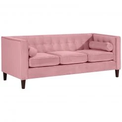 Max Winzer 3-Sitzer Sofa - rosé - Samtvelours - mit Kissen