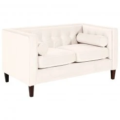 Max Winzer 2-Sitzer Sofa - creme - Samtvelours - mit Kissen