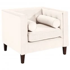 Max Winzer Cocktailsessel - creme - Samtvelours - mit Kissen