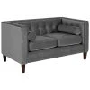 Max Winzer 2-Sitzer Sofa - anthrazit - Samtvelours - mit Kissen