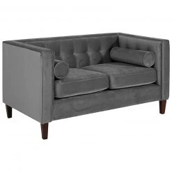 Max Winzer 2-Sitzer Sofa - anthrazit - Samtvelours - mit Kissen