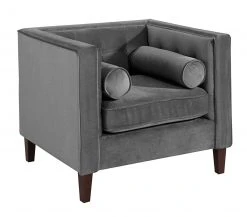 Max Winzer Cocktailsessel - anthrazit - Samtvelours - mit Kissen