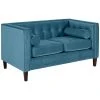 Max Winzer 2-Sitzer Sofa - petrol - Samtvelours - mit Kissen