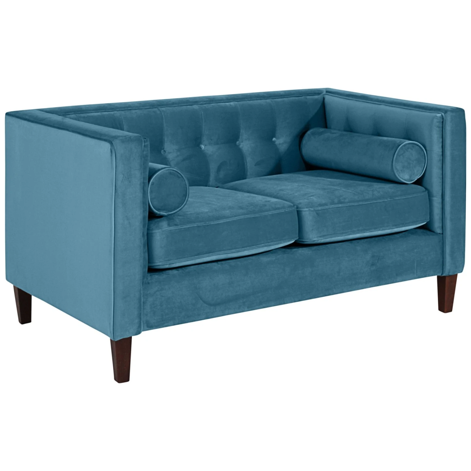 Max Winzer 2-Sitzer Sofa - petrol - Samtvelours - mit Kissen 1 Max Winzer 2-Sitzer Sofa - petrol - Samtvelours - mit Kissen
