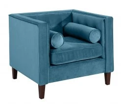 Max Winzer Cocktailsessel - petrol - Samtvelours - mit Kissen