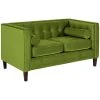 Max Winzer 2-Sitzer Sofa - oliv - Samtvelours - mit Kissen