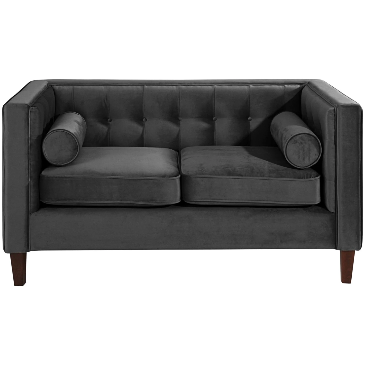 Max Winzer 2-Sitzer Sofa - schwarz - Samtvelours - mit Kissen 2 Max Winzer 2-Sitzer Sofa - schwarz - Samtvelours - mit Kissen – Bild 2