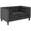Max Winzer 2-Sitzer Sofa - schwarz - Samtvelours - mit Kissen