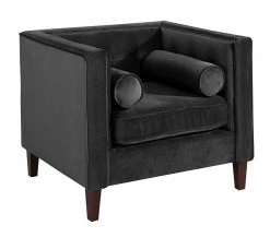 Max Winzer Cocktailsessel - schwarz - Samtvelours - mit Kissen