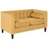 Max Winzer 2-Sitzer Sofa - gelb - Samtvelours - mit Kissen