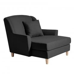 Max Winzer XXL-Sessel - schwarz - Leinenoptik - mit Kissen