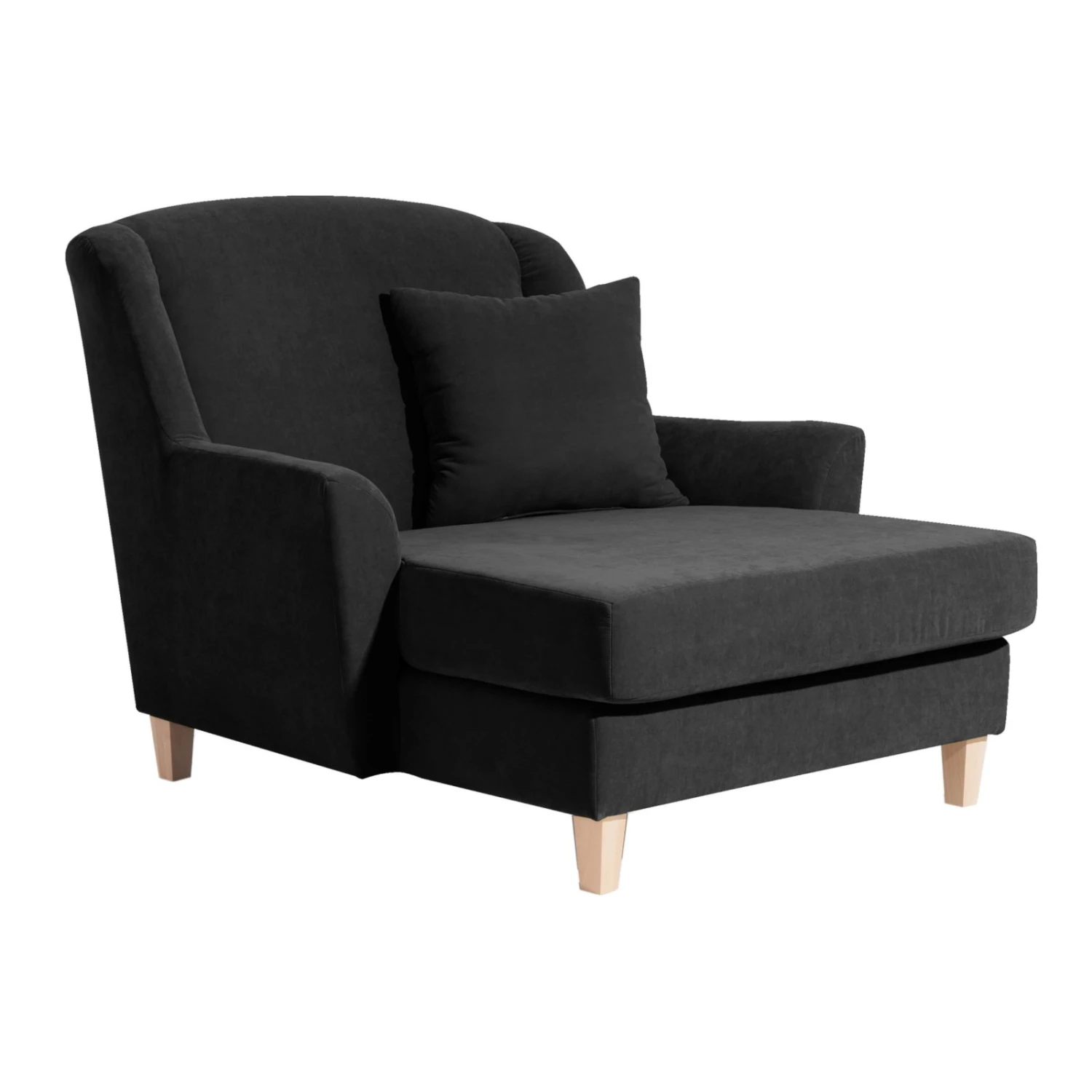 Max Winzer XXL-Sessel - schwarz - Velours - mit Kissen 1 Max Winzer XXL-Sessel - schwarz - Velours - mit Kissen