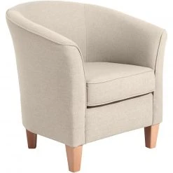 Max Winzer Cocktailsessel - beige - Flachgewebe - Massivholz