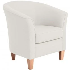 Max Winzer Cocktailsessel - creme - Flachgewebe - Massivholz