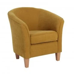 Max Winzer Cocktailsessel - mais - Veloursstoff - Massivholz