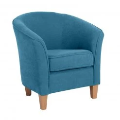 Max Winzer Cocktailsessel - petrol - Veloursstoff - Massivholz