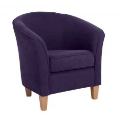 Max Winzer Cocktailsessel - violett - Veloursstoff - Massivholz