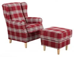 Max Winzer Polsterhocker - rot - kariert - Flachgewebe -Wohnzimmer Verkäufe 9003056900 03 1600Wx1600H