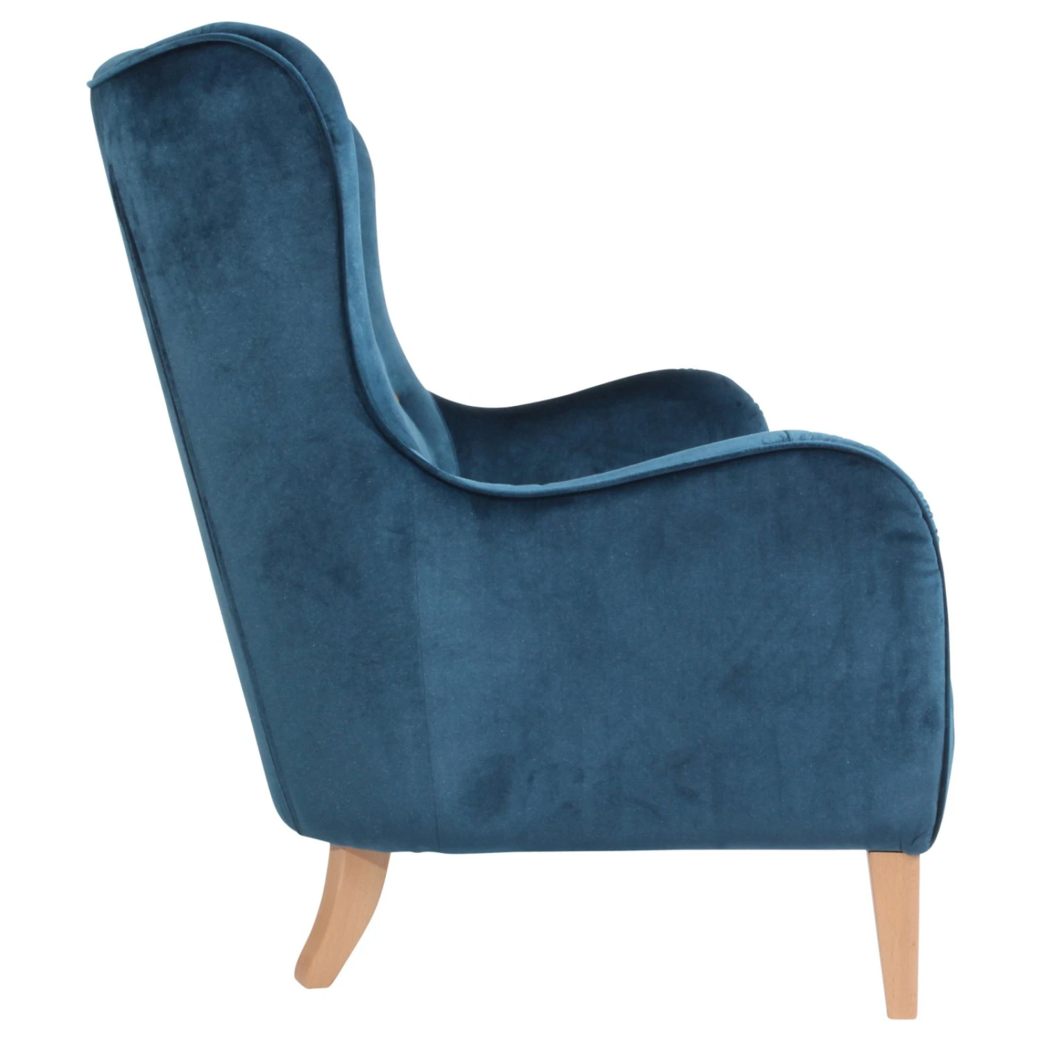 Max Winzer 3-Sitzer Sofa - blau - gelbe Knöpfe - Samtvelours 4 Max Winzer 3-Sitzer Sofa - blau - gelbe Knöpfe - Samtvelours – Bild 4
