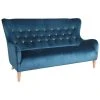 Max Winzer 3-Sitzer Sofa - blau - gelbe Knöpfe - Samtvelours