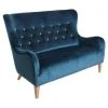 Max Winzer 2-Sitzer Sofa - blau - gelbe Knöpfe - Samtvelours