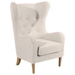 Max Winzer Ohrensessel - creme - Flachgewebe in Leinenoptik